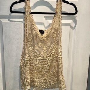 Rue21 Cream Lace Crochet Tank Top